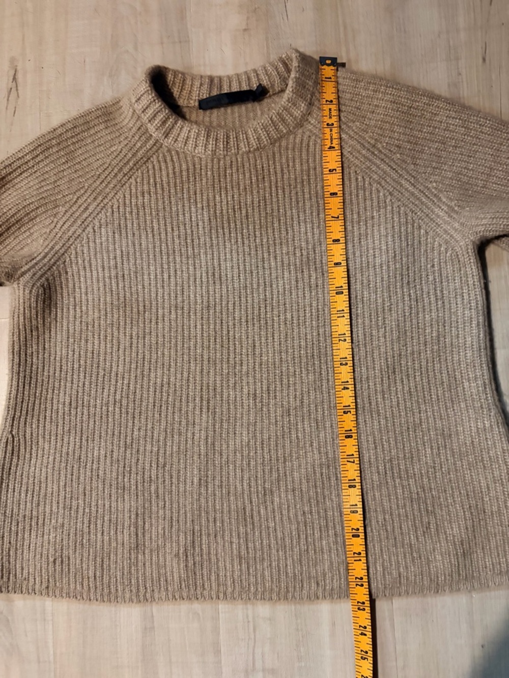 Jenni Kayne Taupe Ribbed 100% cashmere Sweater - Picture 3 of 4